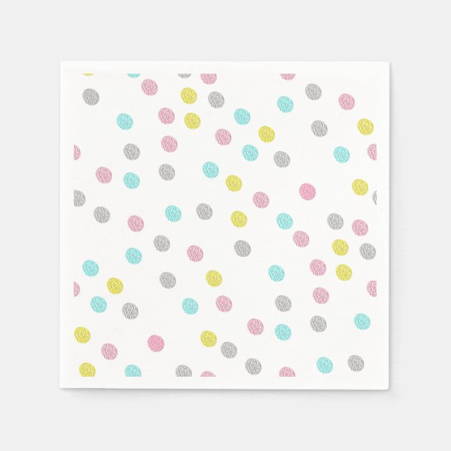 Serviette En Papier Pastel Pois (Devant)