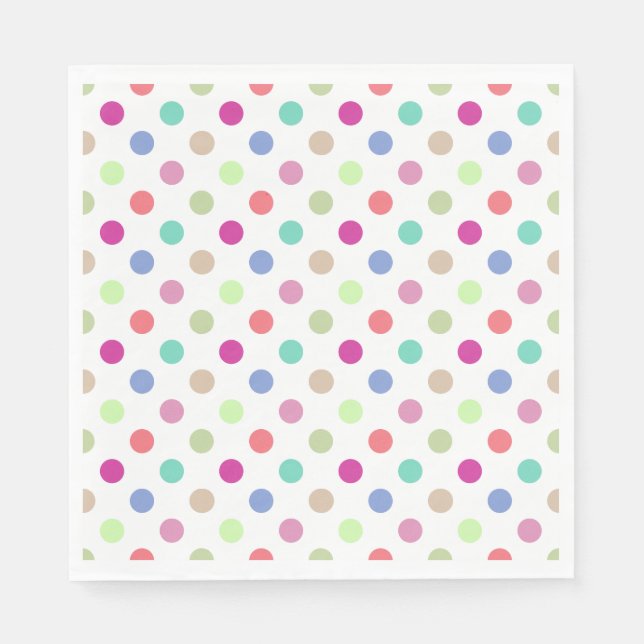 Serviette En Papier Pastel Polka Dot (Devant)