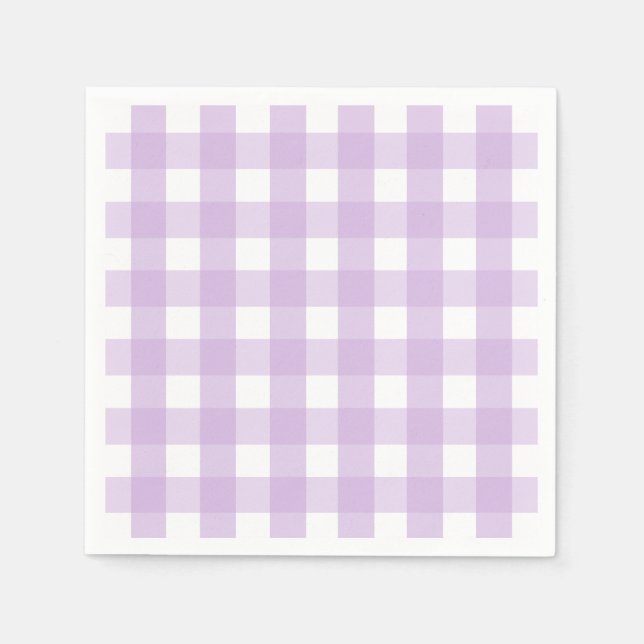 Serviette En Papier Pastel Purple En vichy Motif (Devant)