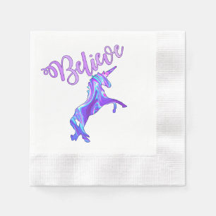Serviette En Papier Pastel Rainbow Believe Unicorn