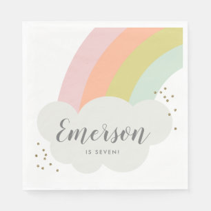 Serviette En Papier Pastel Rainbow Cloud Anniversaire de enfant