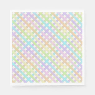 Serviette En Papier Pastel Rainbow En vichy Plaid
