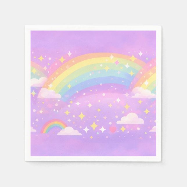 Serviette En Papier Pastel Rainbow Neurodivergent Party Napkins (Devant)