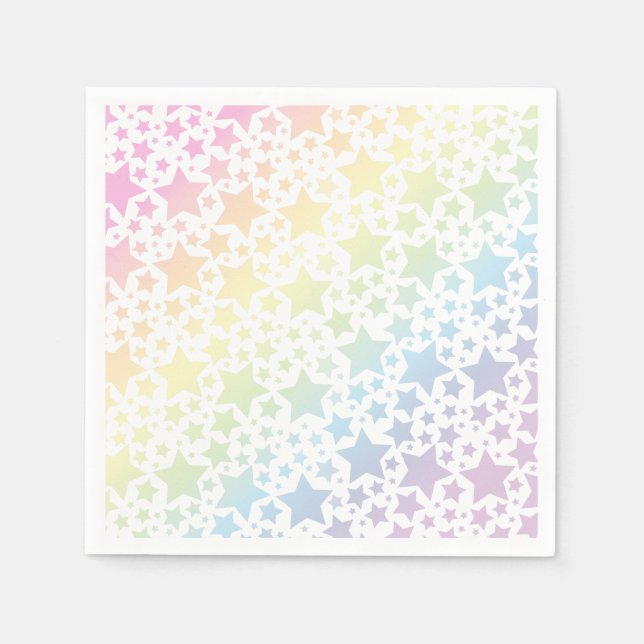 Serviette En Papier Pastel Rainbow Star Baby shower (Devant)