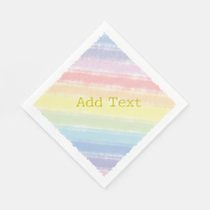 Serviette En Papier Pastel Rainbow Watercolor Baby shower texte person