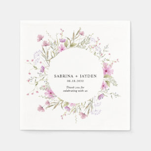 Serviette En Papier Pastel Shade Blush rose Mariage floral