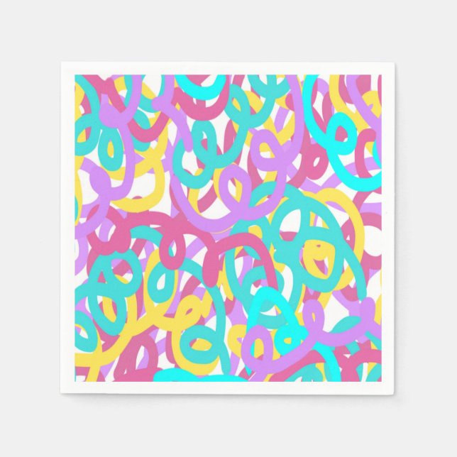 Serviette En Papier Pastel Spirales Abstrait Imprimer (Devant)