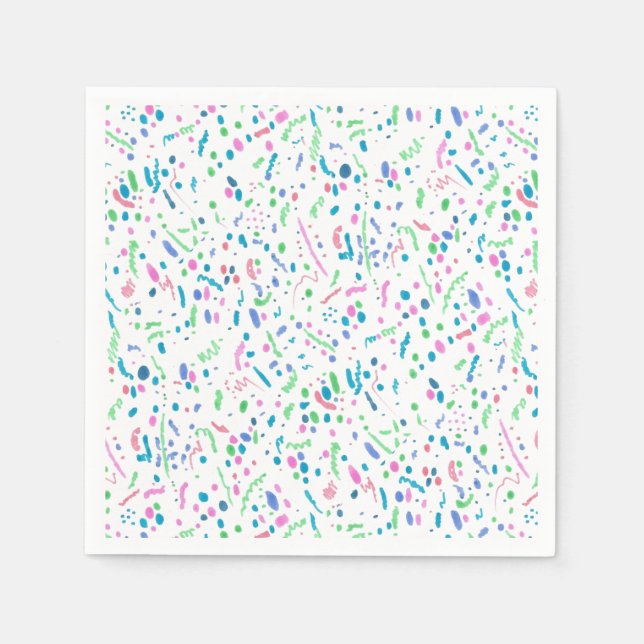Serviette En Papier Pastel Splatter Confetti Imprimer (Devant)
