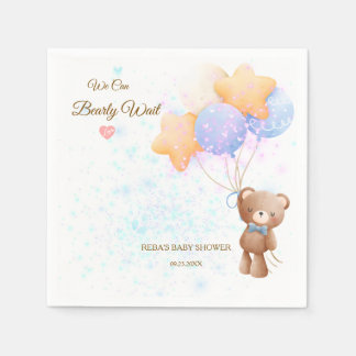 Serviette En Papier Pastel Teddy Bear Baby Shower