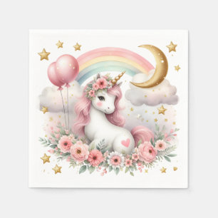 Serviette En Papier Pastel Unicorn