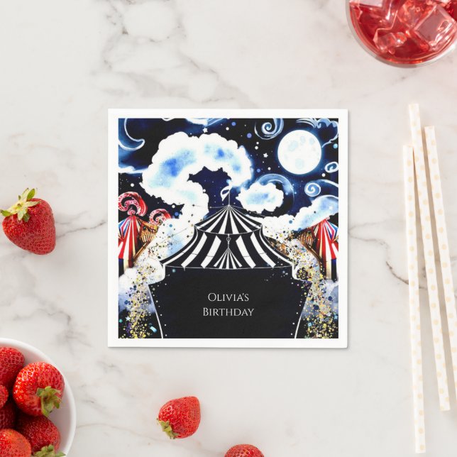 Serviette En Papier Pastel Whimsical Circus Anniversaire (En situation)