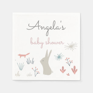 Serviette En Papier Pastel Woodland   Papier Baby shower Napkin
