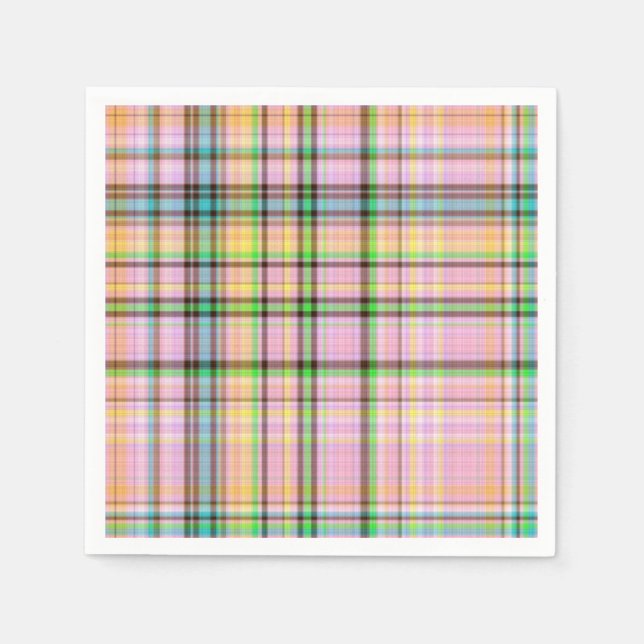 Serviette En Papier Pastels au chocolat Plaid 21 PAPIERS NAPKINS (Devant)