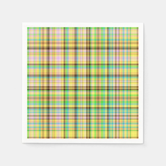 Serviette En Papier Pastels au chocolat Plaid NAPKINS 23 PAPIERS (Devant)