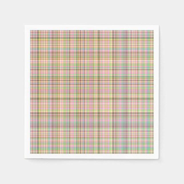 Serviette En Papier Pastels au chocolat Plaid NAPKINS 8 PAPIERS (Devant)