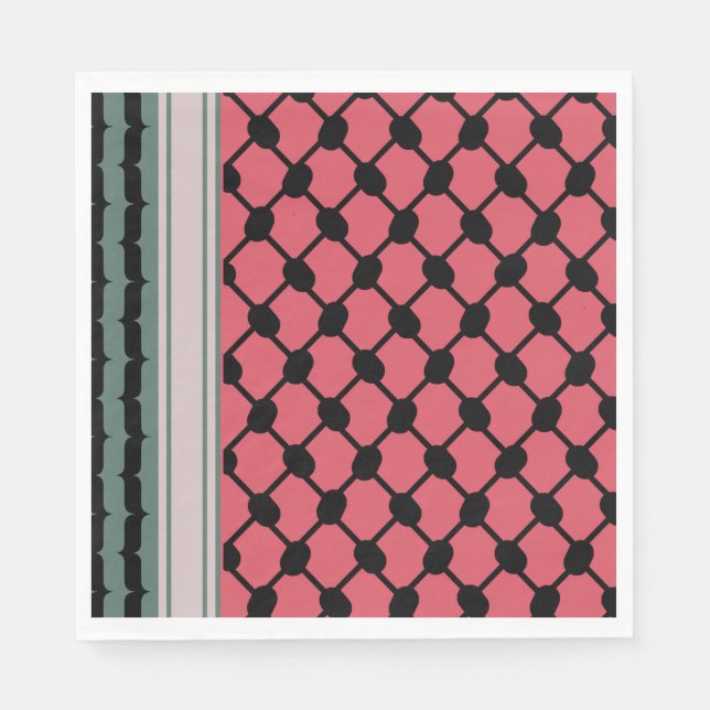 Serviette En Papier Pastèque palestinienne Hatta Keffiyeh Kufiya Folk (Devant)