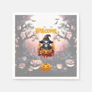 Serviette En Papier Patch de citrouille d'Halloween