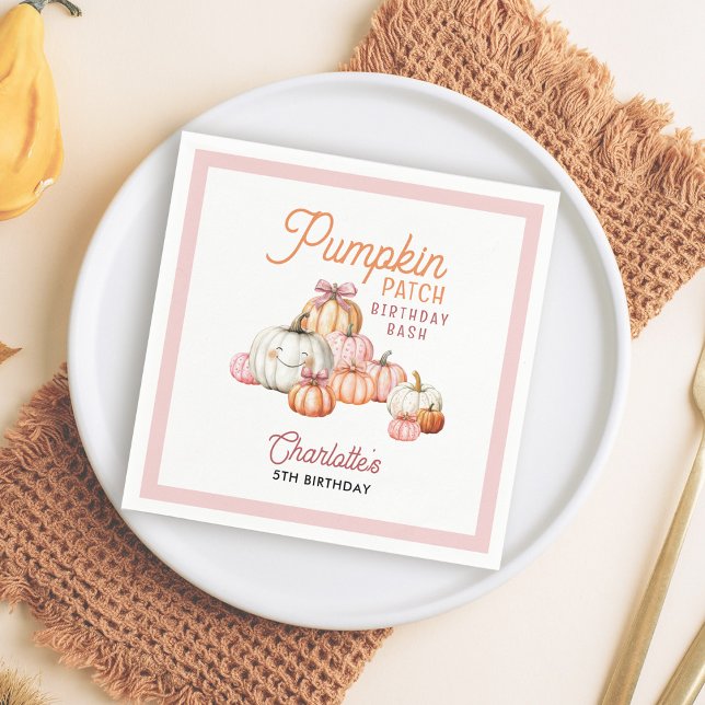 Serviette En Papier Patch de citrouilles pour filles Anniversaire (Créateur téléchargé)