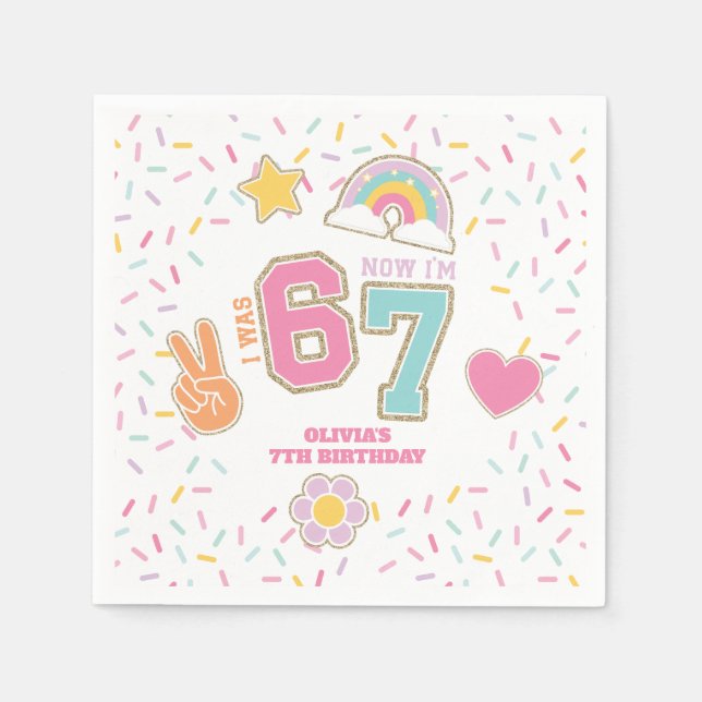 Serviette En Papier Patch Préparatoire J'avais SIX ans maintenant j'ai (Devant)