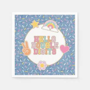 Serviette En Papier Patch Preppy Bonjour Double Chiffres 10e Anniversa
