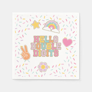 Serviette En Papier Patch Preppy Hello Double chiffres 10e anniversair