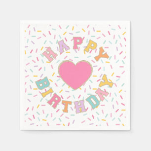 Serviette En Papier Patch Preppy Lettre Anniversaire
