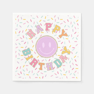 Serviette En Papier Patch Preppy Lettre Anniversaire