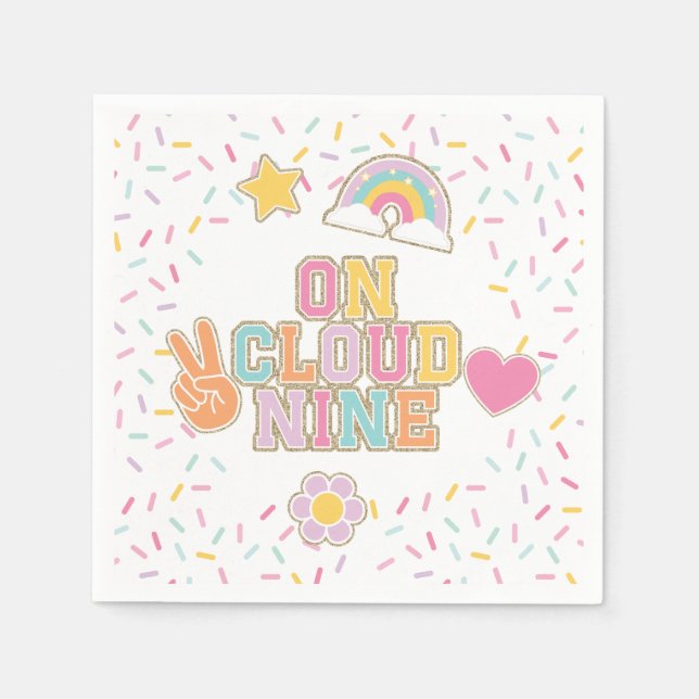 Serviette En Papier Patch Preppy On Cloud Nine 9e Anniversaire (Devant)