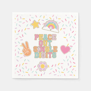 Serviette En Papier Patch Preppy Peace Out Chiffres simples 10e annive