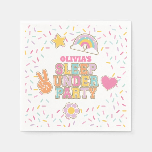 Serviette En Papier Patch Preppy Sleep sous Anniversaire (Devant)
