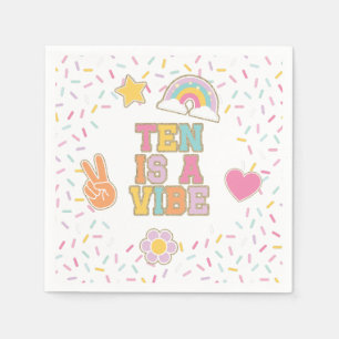 Serviette En Papier Patch Preppy Ten est une Vibe 10e Anniversaire