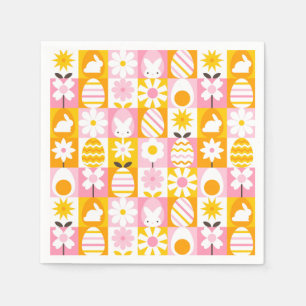 Serviette En Papier Patchwork de Pâques de printemps doux