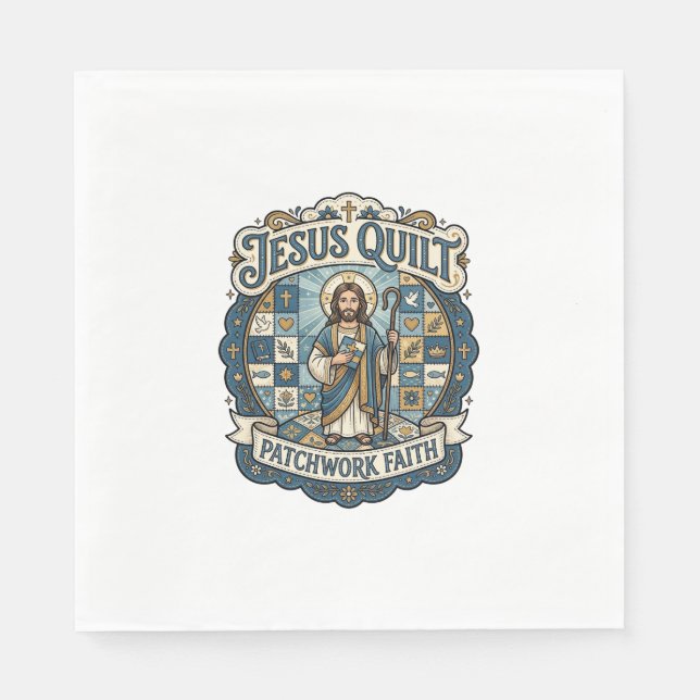 Serviette En Papier Patchwork Jésus de la foi Patchwork Jésus  (Devant)