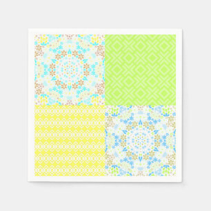 Serviette En Papier Patchwork quilt ornemental rétro vintage floral y