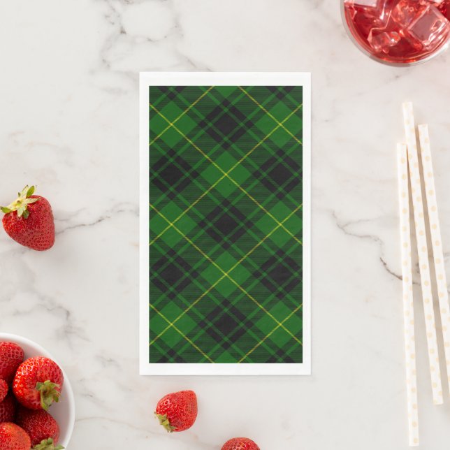 Serviette En Papier Pâte verte de tartan MacArthur (En situation)