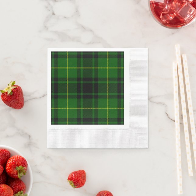 Serviette En Papier Pâte verte de tartan MacArthur (En situation)