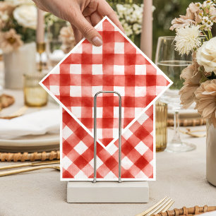 Serviette En Papier Pâtes aux boulettes de viande à carreaux rouges it