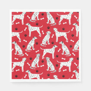Serviette En Papier Pâtes et os dalmatiens
