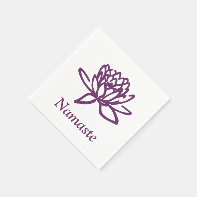 Serviette En Papier Patina pourpre : Lotus (Coin)