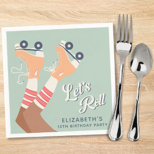 Serviette En Papier Patinage à rouleaux mignon fête d'anniversaire