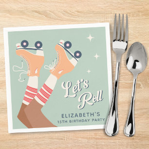 Serviette En Papier Patinage à rouleaux mignon fête d'anniversaire