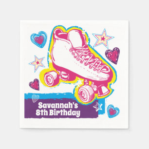 Serviette En Papier Patinage à rouleaux personnalisé Anniversaire de f