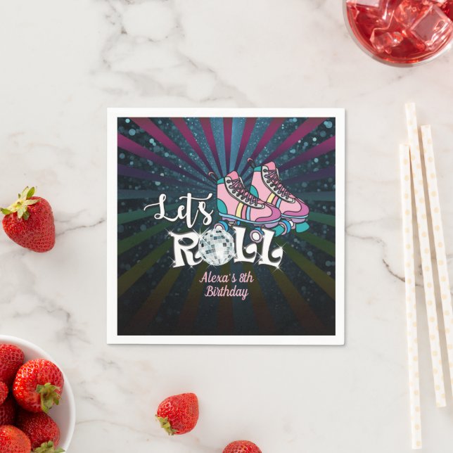Serviette En Papier Patinage à roulettes Anniversaire Napkin - Custom (En situation)