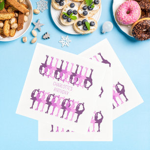 Serviette En Papier Patinage artistique personnalisé d'anniversaire