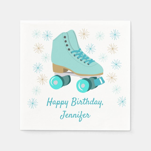 Serviette En Papier Patinage Graphique Roulage turquoise Patinage Thèm (Devant)