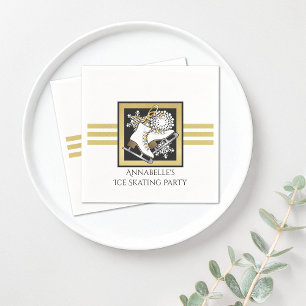 Serviette En Papier Patinage sur glace personnalisé avec paillettes do