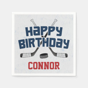 Serviette En Papier Patinoire de hockey sur glace Joyeux Anniversaire