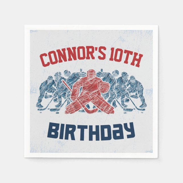 Serviette En Papier Patinoire de hockey sur glace patinoire Joyeux ann (Devant)