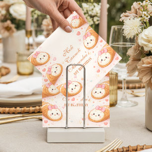 Serviette En Papier Pâtisserie de Cannoli Sucrés Bow 1er Anniversaire