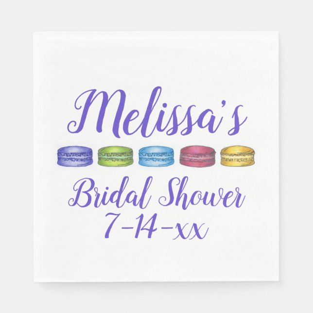 Serviette En Papier Pâtisserie de Cookie Macaron Pastel pour Enterreme (Devant)